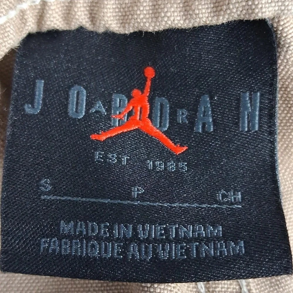 Jordan Brand Khaki Flat Front Drawstring Button & Zipper SZ SM Cargo Pants